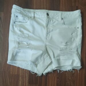 American Eagle Outfitters White High-Waisted Jean Shorts